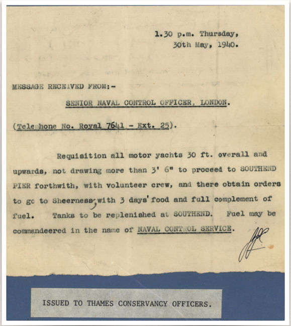 Order to requisition yachts